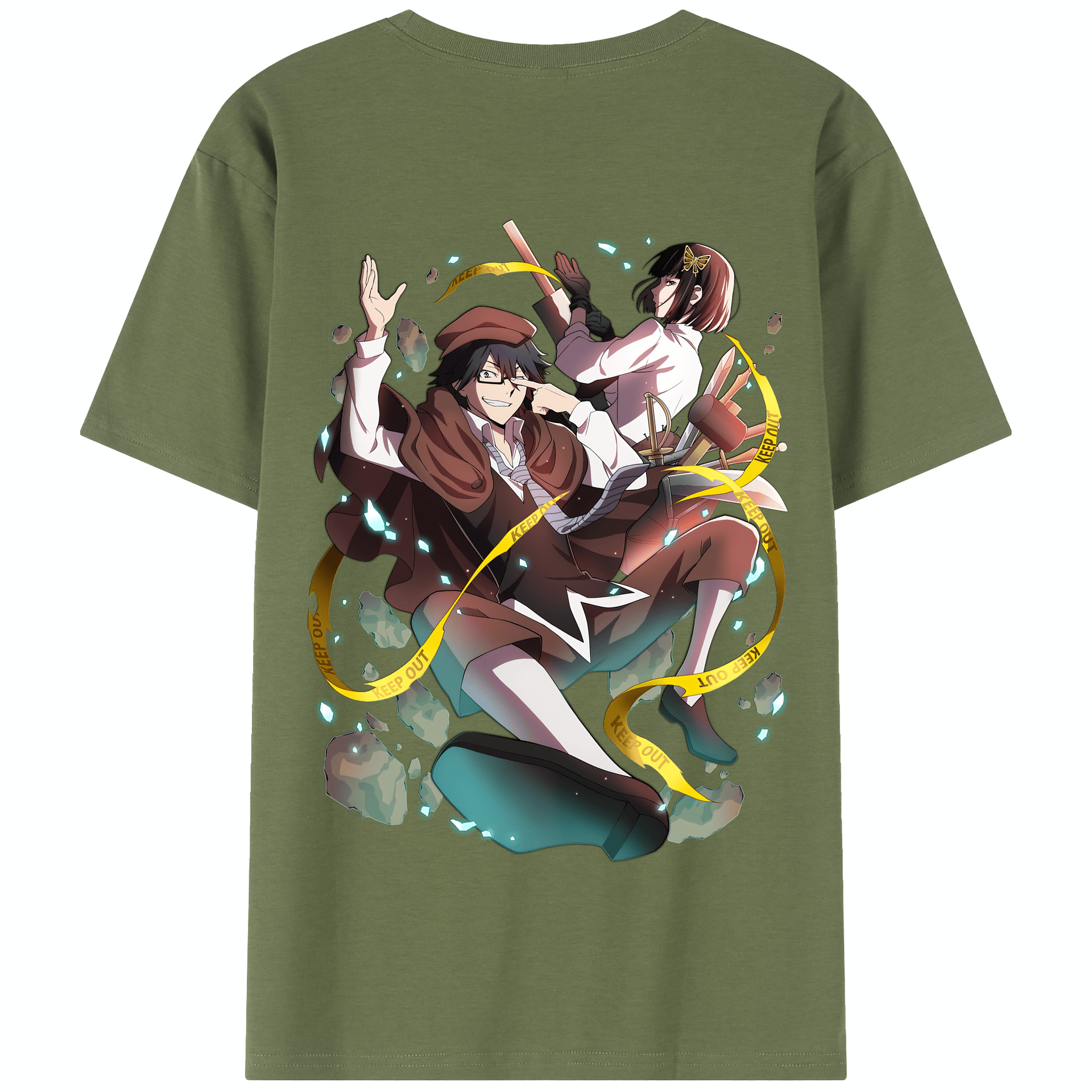 （画像用） 文豪ストレイドッグス Bungo Stray Dogs 綿100％半袖Tシャツ（背面プリント）